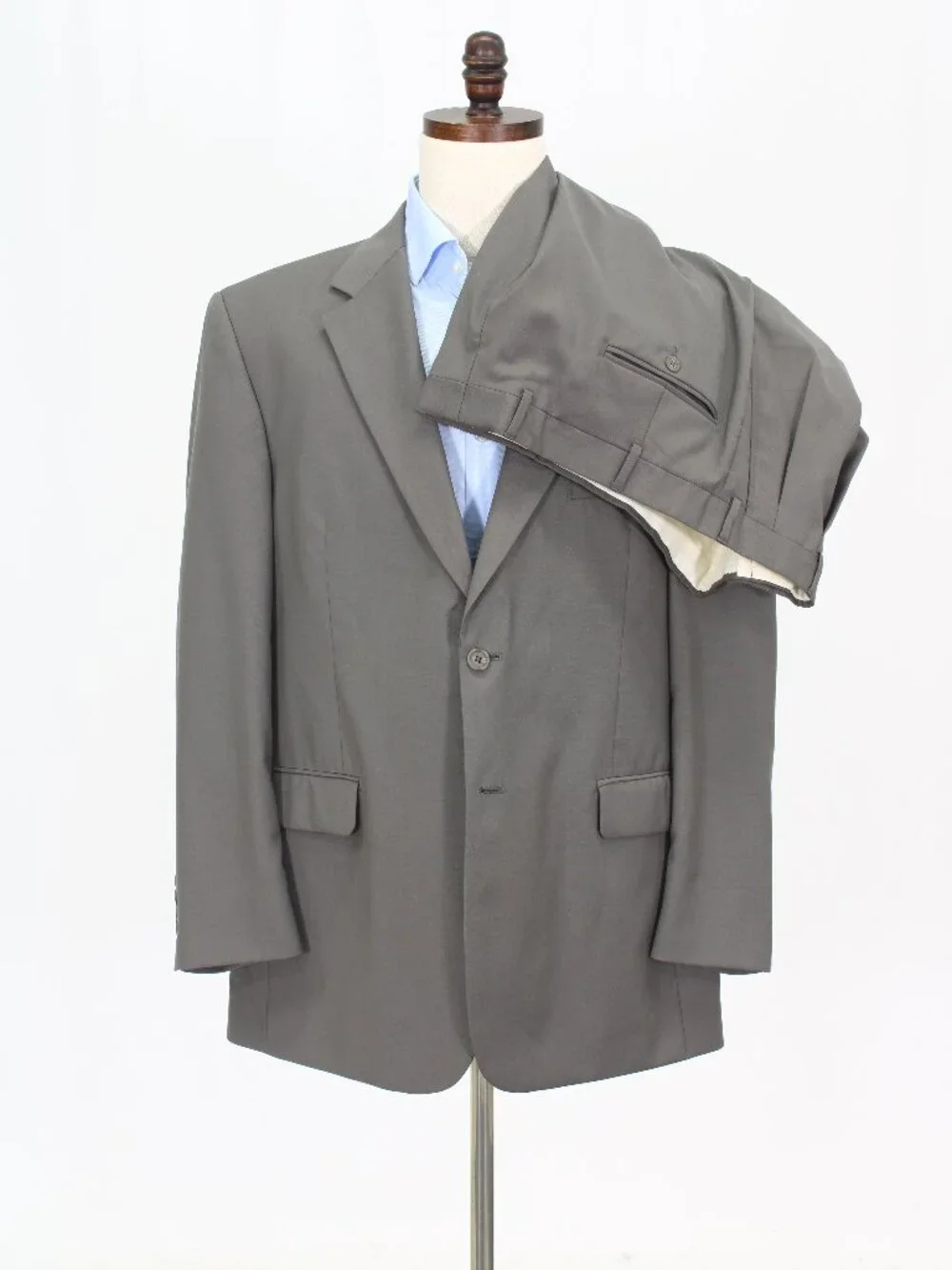 Stafford 44R 38x29 Gray Full Suit 2-Button Solid R937